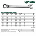 Kunci Ring Pas Bolak Balik 19 mm 46612 Rvsbl Ratchet Wrench Sata Tools