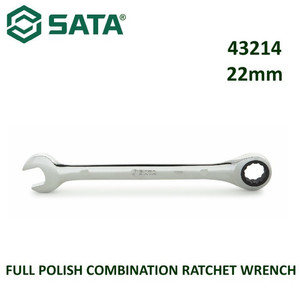 Kunci Ring Pas 22 mm 43214 Full Polish Comb Ratchet Wrench Sata Tools