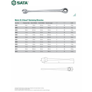 Kunci Ring Pas Ratchet Anti Sakit 8 mm 46301 X-Beam Wrench Sata Tools