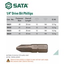 Mata Obeng Plus 59224 1/4" 25L Bit PH 3 X 25 mm - 5 Pc/Pack Sata Tools