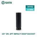 Kunci Shock Panjang 34102 3/8” 6PT Impact Deep Socket 8 mm Sata Tools
