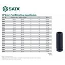 Kunci Shock 24 mm 34417 1/2" 6 PT Metric Deep Impact Socket Sata Tools