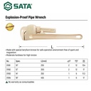 Tang Pipa Anti Api 31184 - 18" Explosion Proof Pipe Wrench Sata Tools