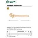 Kunci Inggris Anti Api 31102 10" Explosion-Proof Adj Wrench Sata Tools