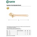 Kunci Inggris Anti Api 31101 8" Explosion-Proof Adjs Wrench Sata Tools