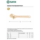 Kunci Inggris Anti Api 31103 12" Explosion-Proof Adj Wrench Sata Tools