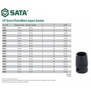 Kunci Shock Mata Sok Impact 1/2" 30 mm 34323 Socket Sata Tools