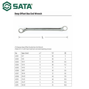 Kunci Double Ring 70° 42315 30 X 32 mm Deep D. Box Wrench Sata Tools
