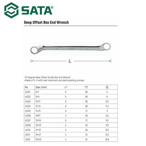 Kunci Double Ring 70° 42301 6 X 7 mm Deep Double Box Wrench Sata Tools