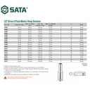 Kunci Shock Panjang Metrik 13408 1/2" 6PT Deep Socket 17 mm Sata Tools
