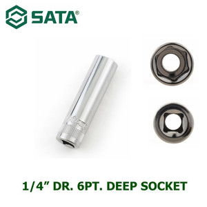 Kunci Shock Mata Sok 11401 1/4" Dr. 6PT. Deep Socket 4mm Sata Tools