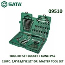 Tool Kit Set Lengkap 09510 1/4" & 3/8" & 1/2" Dr. 150 Pcs Sata Tools