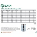 Kunci Shock Mata Sok 11308 1/4" Dr. 6PT. Socket 8mm Sata Tools