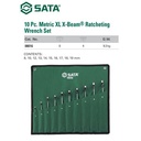 Kunci Ring Pas Set 10 Pc 08016 XL Xbeam Ratchet Combination Sata Tools