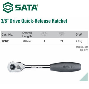 Gagang Kunci Sok 12972 3/8" Dr. Quick-Release Ratchet Sata Tools