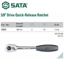 Gagang Kunci Sok 12972 3/8" Dr. Quick-Release Ratchet Sata Tools