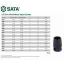 Kunci Shock Mata Sok Impact 1/2" 24 mm 34317 Socket Sata Tools