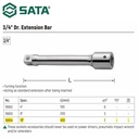 Sambungan/Adaptor Shock 16904 - 3/4" Dr. Extension Bar 16" Sata Tools