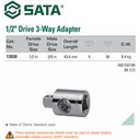 Adaptor Kunci Sok 13930 1/2" F X 3/8" M 3Way Adapter Socket Sata Tools