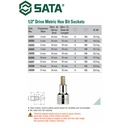 Mata Sok Bit Hex 17 mm 24209 1/2" 50 L Metric Hex Bit Socket Sata Tool