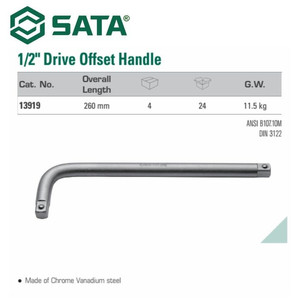 Kunci Gagang Sok 13919 1/2" Dr. Offset Handle 260 mm Sata Tools