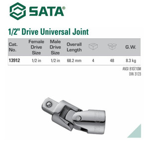 Kunci Adaptor Shock 13912 1/2" Dr. Universal Joint Sata Tools