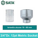 Kunci Mata Sok 16607 - Socket 3/4" Dr. 12PT. 25 mm Sata Tools