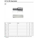 Kunci Sok Panjang 13819 1/2” /12.5mm 12PT Deep Socket 19 mm Sata Tools
