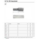Kunci Sok Panjang 13816 1/2” /12.5mm 12PT Deep Socket 16 mm Sata Tools