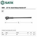Gagang Shock 16901 - 3/4" Dr. Quick Release Ratchet 20" Sata Tools