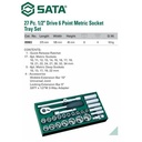 Kunci Shock 27 Pcs Metrik 09903 1/2" Dr Socket Set Sata Tools