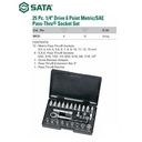 Kunci Shock 25 Pcs Metrik & Inci 09131 1/4" 6 PT Socket Sata Tools
