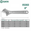 Kunci Inggris 05302 SATA TOOLS 8" Large Open Adjustable Wrench