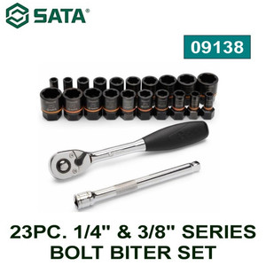 Kunci Sok Buka Baut Karat 23 Pc 09138 1/4", 3/8" Bolt Biter Sata Tools