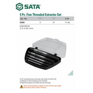 Mata Bor Ekstraktor 5 Pcs 09704 Fine Threaded Extractor Set Sata Tools