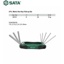 Kunci L Lipat Set 8 Pcs Metrik 09121 Portable Foldup 09121 Sata Tools