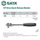 Gagang Kunci Sok 11906 1/4" Dr. Quick-Release Ratchet Sata Tools