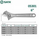 Kunci Inggris 05301 6" Large Open Adjustable Wrench Sata Tools