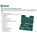 Kunci Shock Mata Sok 86 Pcs Metrik 09013 1/4" & 1/2" Socket Sata Tools