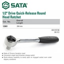 Gagang Kunci Sok 13901 1/2" Dr. Quick-Release Round Head Ratchet Sata