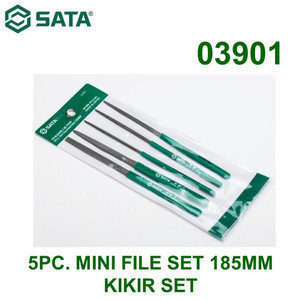 Kikir Mini 185 mm Set 5Pcs 03901 Mini File Set Sata Tools (Japan)