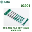 Kikir Mini 185 mm Set 5Pcs 03901 Mini File Set Sata Tools (Japan)