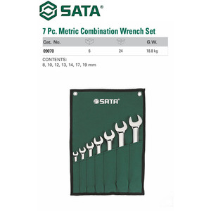 Kunci Ring Pas Set 7 Pcs Metrik 09070 Combination Wrench Sata Tools