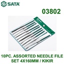 Kikir 4 X 160 mm 03802 10Pcs Assorted Needle File Set Sata Tools
