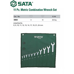 Kunci Ring Pas Set 11 pcs 09064 SATA Combination Wrench Set Metric