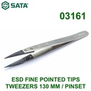 Pinset Runcing 130 mm 03161 ESD Fine Pointed Tips Tweezers Sata Tools