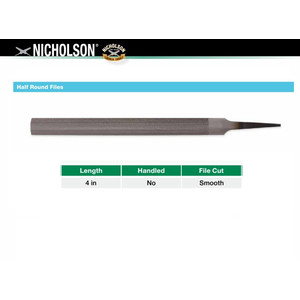Kikir 1/2 Bulat 4" Halus No Handle Nicholson