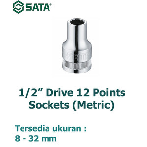 Kunci Shock Mata Sok 13 mm Metrik 13604 1/2" 12 PT Socket Sata Tools