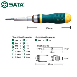 Obeng 09350 - 19 in 1 Multi-Purpose Ratchet Screwdriver Set Sata Tools