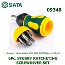 Obeng Cebol 09348 6 Pcs Stubby Ratcheting Screwdiver Set Sata Tools